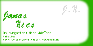 janos nics business card